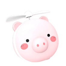 Fashion Cartoon Pig Led Fill Light Beauty Mirror Small Mini Usb Pocket Portable Fan